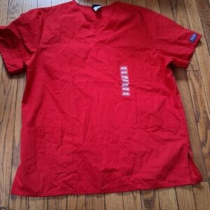 Cherokee - Women's Red Medical Uniform Nurse Scrub Top. Size Medium